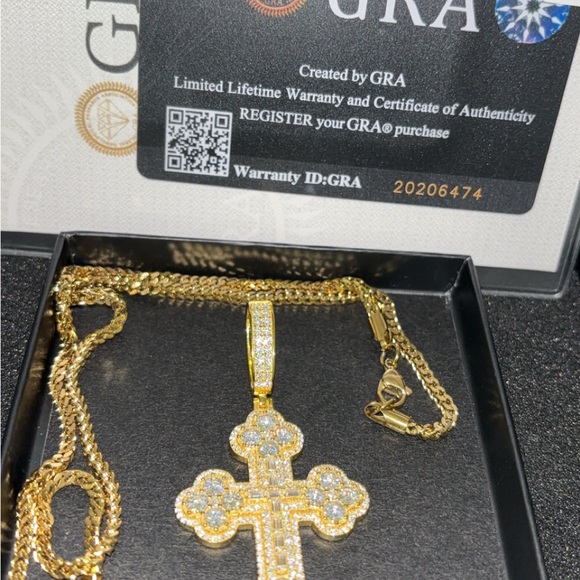 Golf moissanite cross pendant